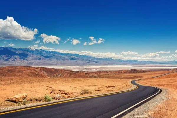 asphalt desert road
